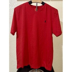 Polo Ralph Lauren Boys Short Sleeve Classic Fit V-Neck T-Shirt Size XL Red